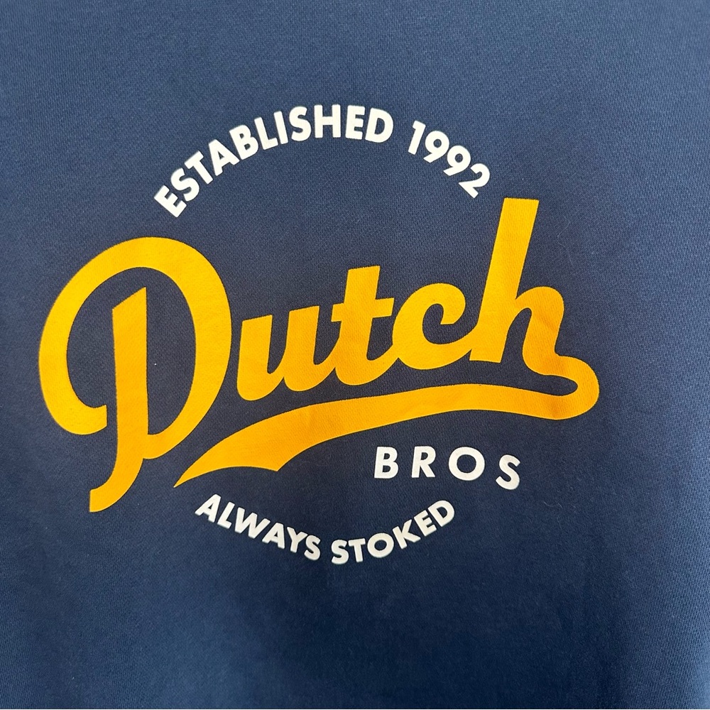 Dutch Bros SMALL+MEDIUM+LARGE+XL+XXLNavy Crewneck Sweatshirt w/Gold DB 1992 - Picture 2 of 14